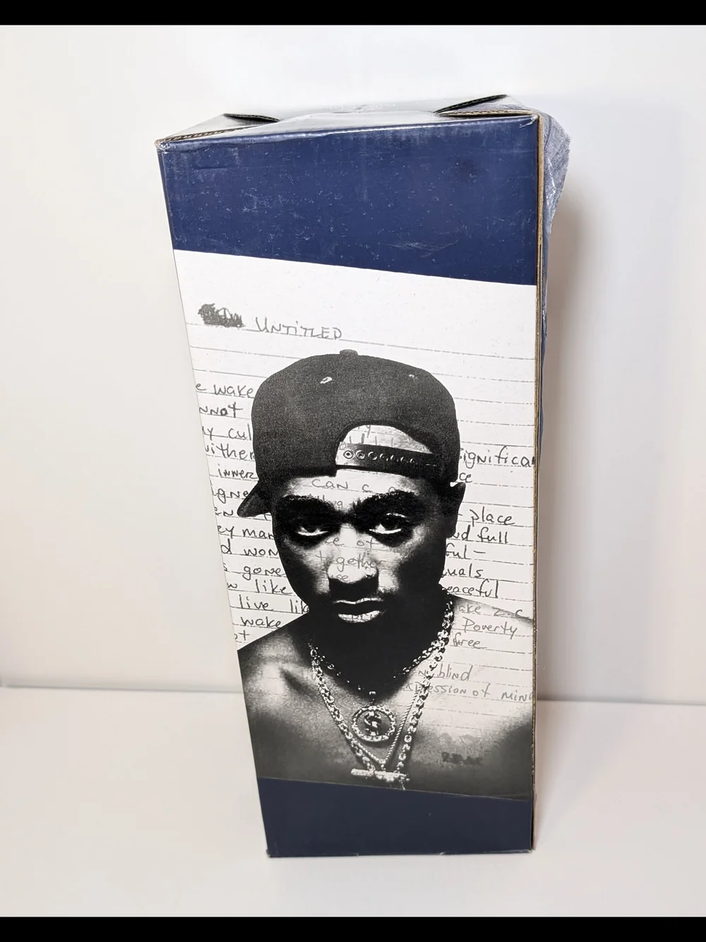 NEW 2PAC Tupac Shakur Slides Sandals Men's Size 12 Blue/Black Cross Colours NIB